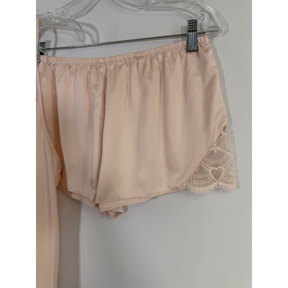 NWOT Flora by Flora Nikrooz M Kit Heart Lace Cami & Tap Shorts Pajama Set Pink - Picture 5 of 14